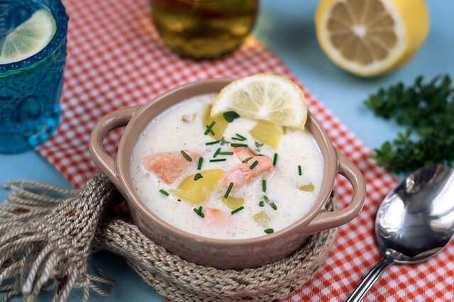 Finnish salmon soup